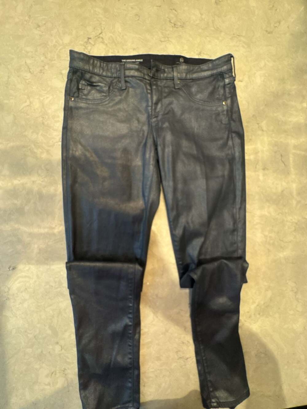 AG Adriano Goldschmied The Legging Ankle Super Skinny Coated Jeans Size 27